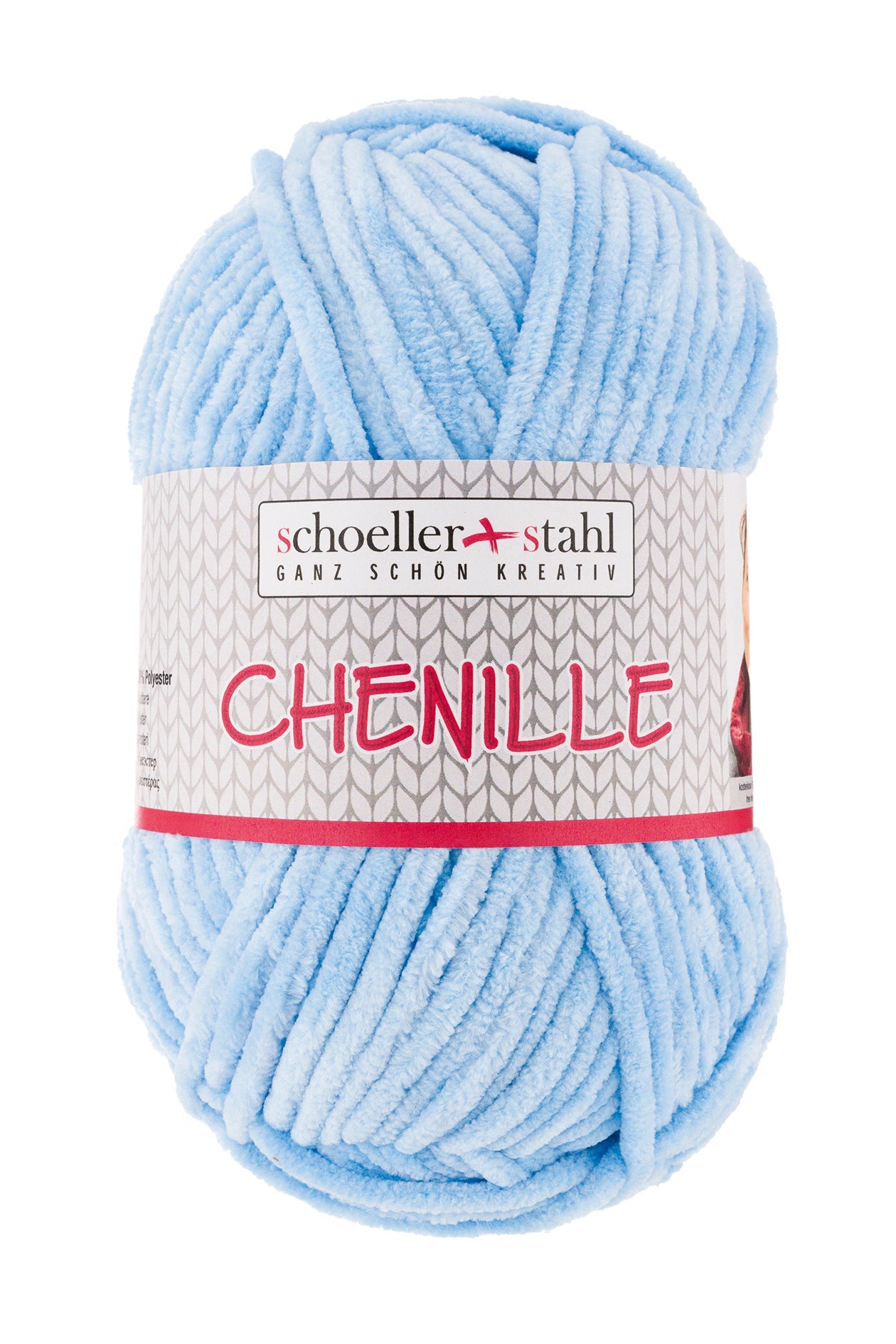 CHENILLE 100G | Farbe 08 - HELLBLAU - Strickwolle - Handarbeiten - 1