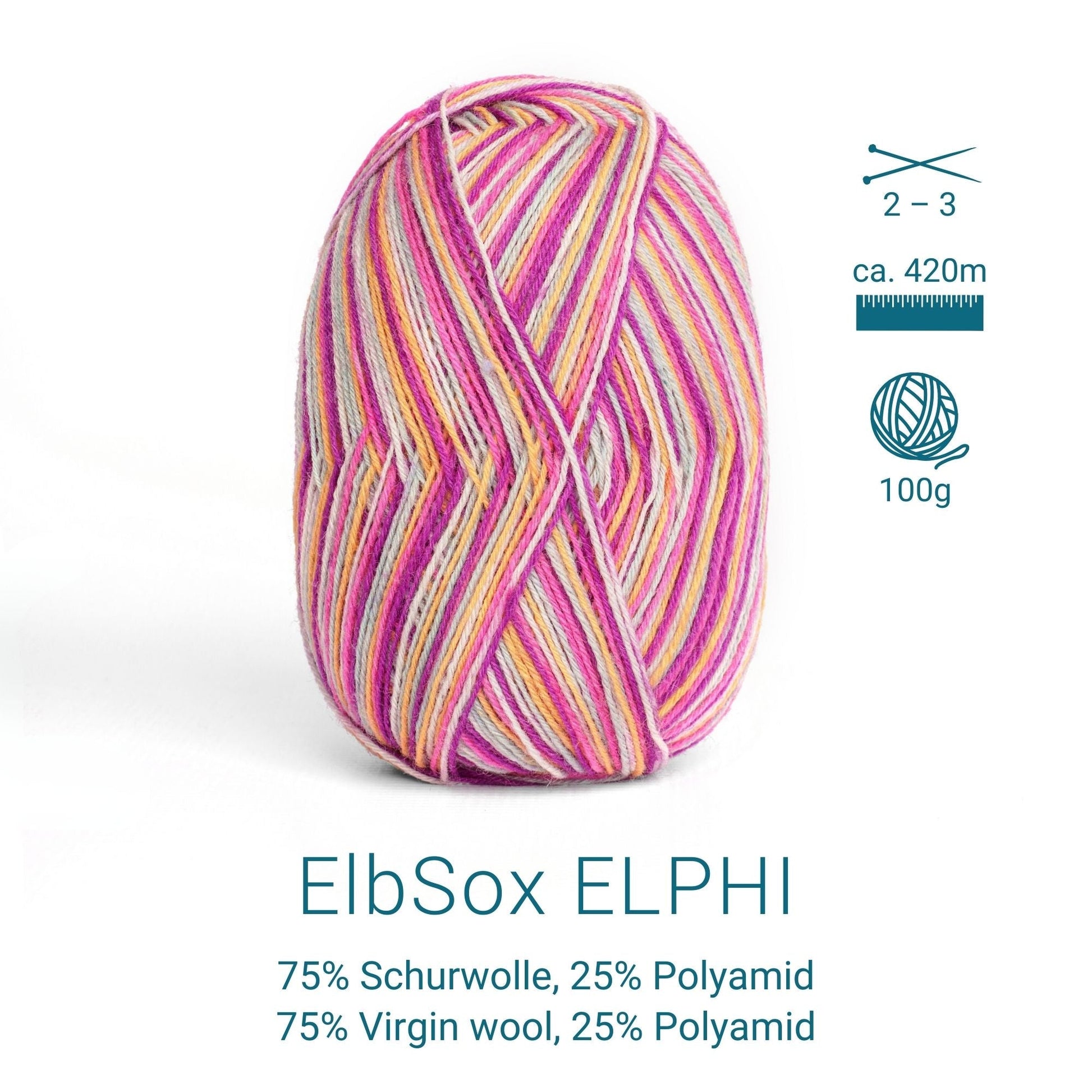 ElbSox Elphi | 100g Sockenwolle | 006 - Moin - Handarbeiten - 4
