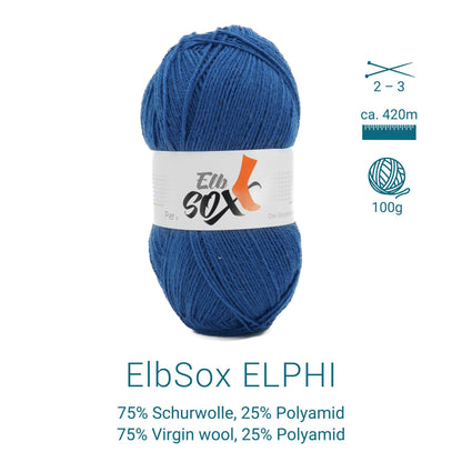 ElbSox Pier 4 | 100g Sockenwolle | 003 - Tiefseeblau - Handarbeiten - 4