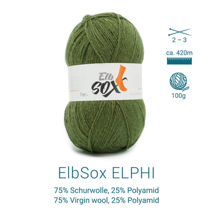 ElbSox Pier 4 | 100g Sockenwolle | 008 - Seetanggrün - Handarbeiten - 4