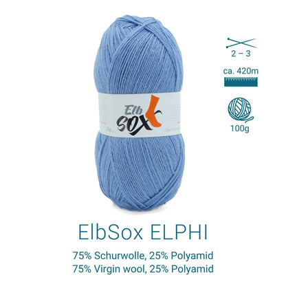 ElbSox Pier 4 | 100g Sockenwolle | 009 - Himmelblau - Handarbeiten - 3