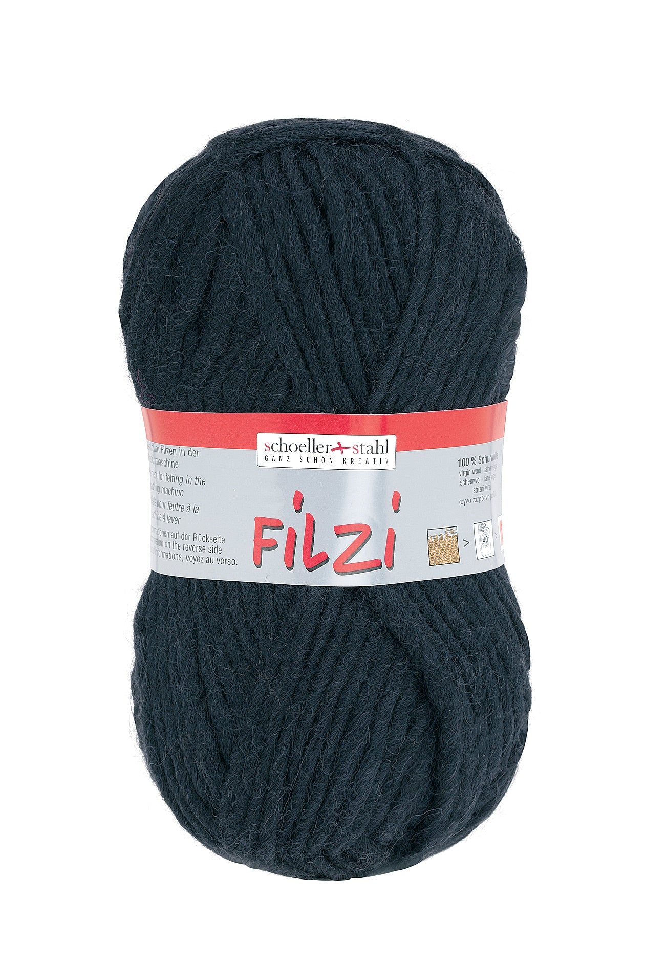 FILZI 50g | Farbe 02 - SCHWARZ - Strickwolle - Handarbeiten - 1