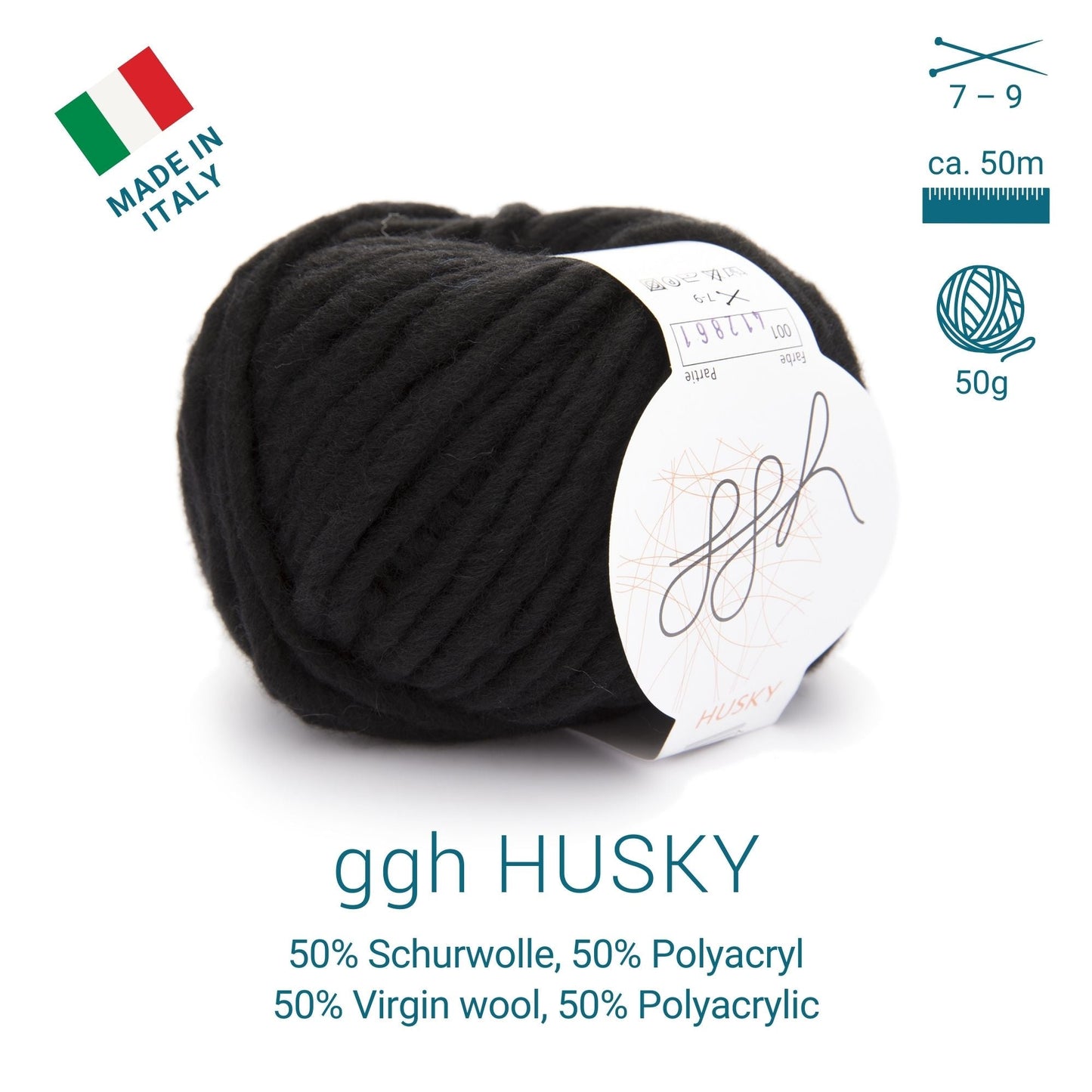 ggh Husky Box | 300g Set (6x50g) – 001 – Schwarz - Handarbeiten - 3