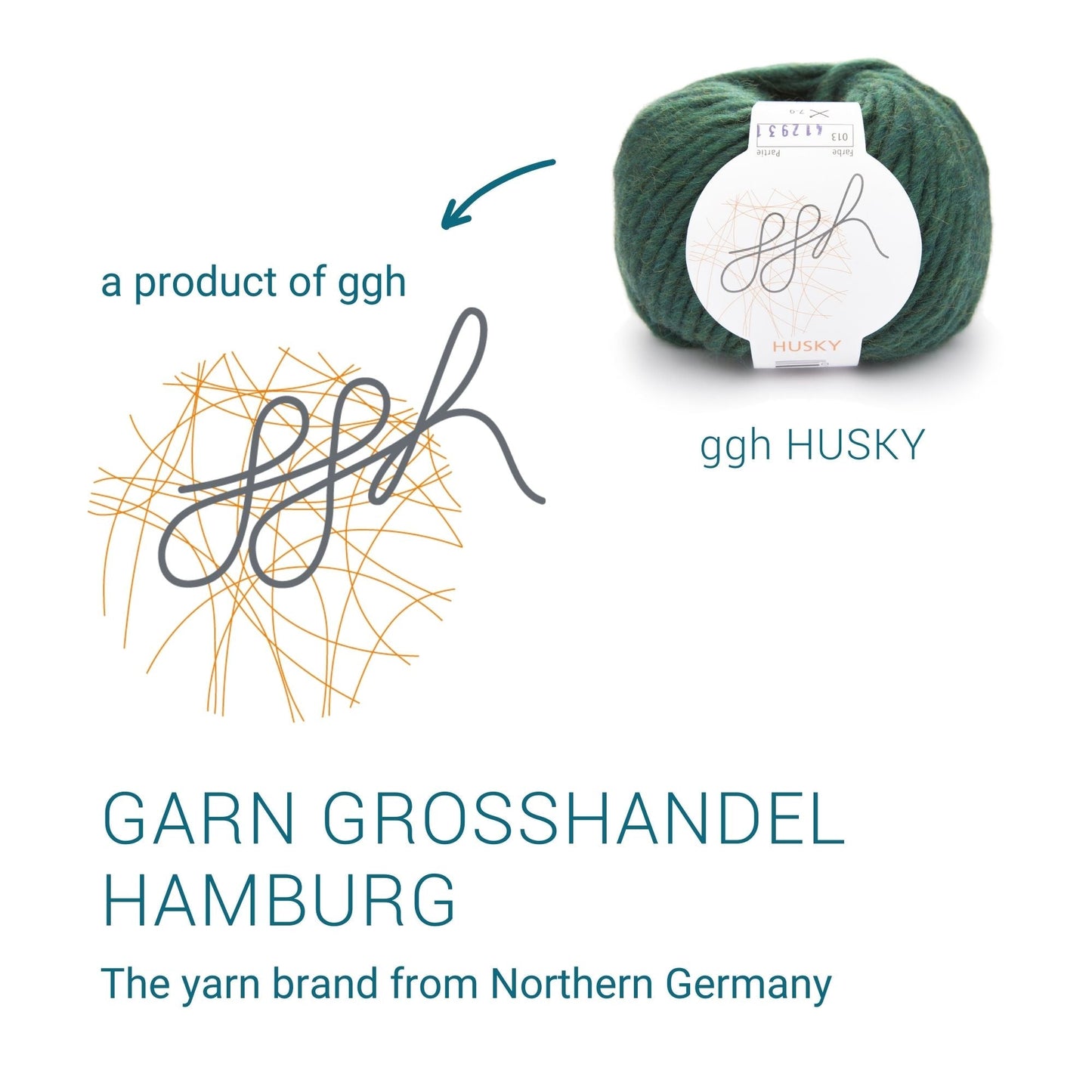 ggh Husky Box | 300g Set (6x50g) – 013 – Nordseegrün - Handarbeiten - 6