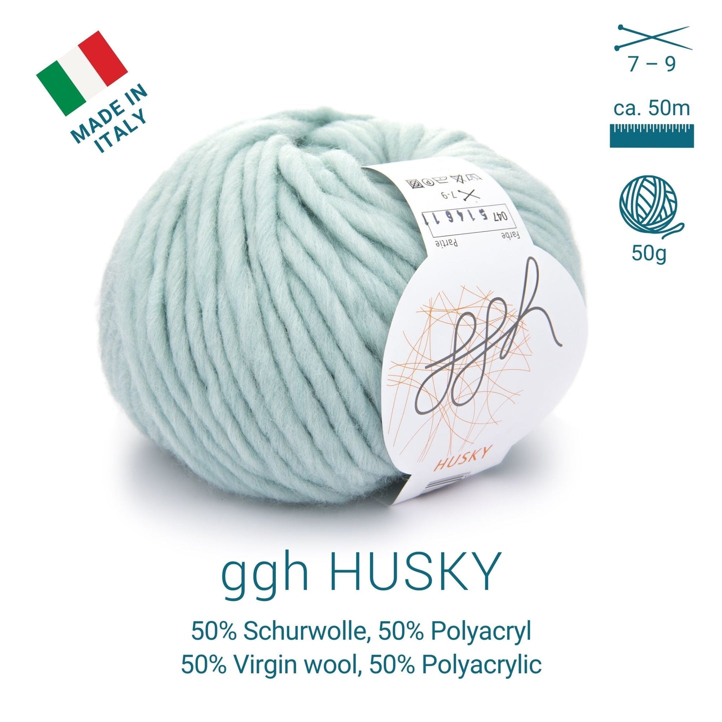 ggh Husky Box | 300g Set (6x50g) – 047 – Mintgrün - Handarbeiten - 3