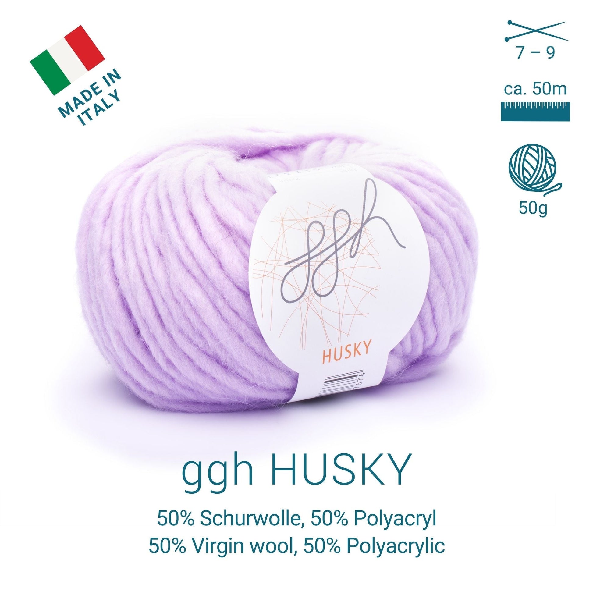 ggh Husky Box | 300g Set (6x50g) – 052 – Fliederrosa - Handarbeiten - 3