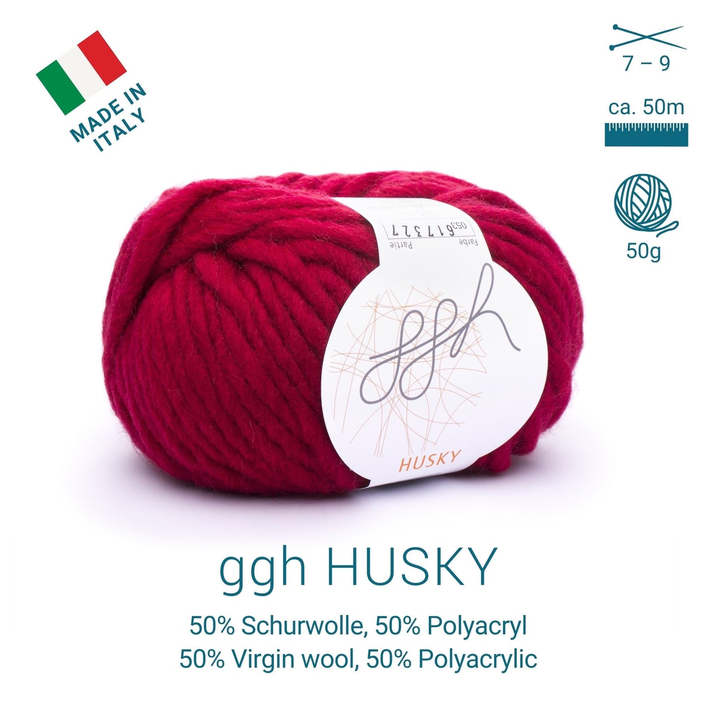 ggh Husky Box | 300g Set (6x50g) – 053 – Purpurrot - Handarbeiten - 3