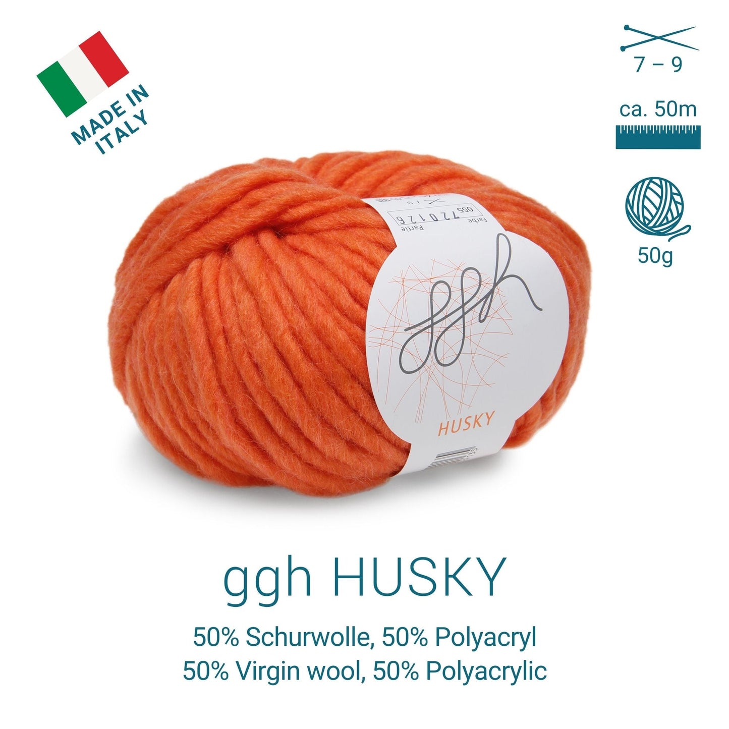 ggh Husky Box | 300g Set (6x50g) – 055 – Korallorange - Handarbeiten - 3