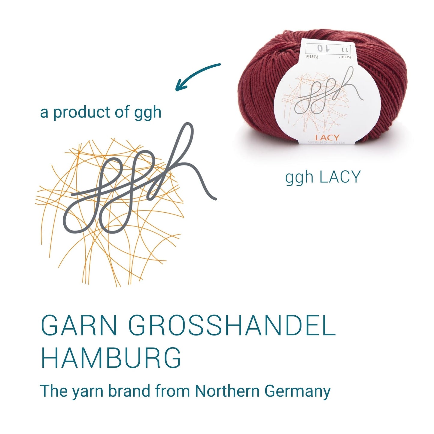 GGH Lacy | Merinowolle mit Seide | 25g - 170m | 011 - Kardinalrot - Handarbeiten - 5