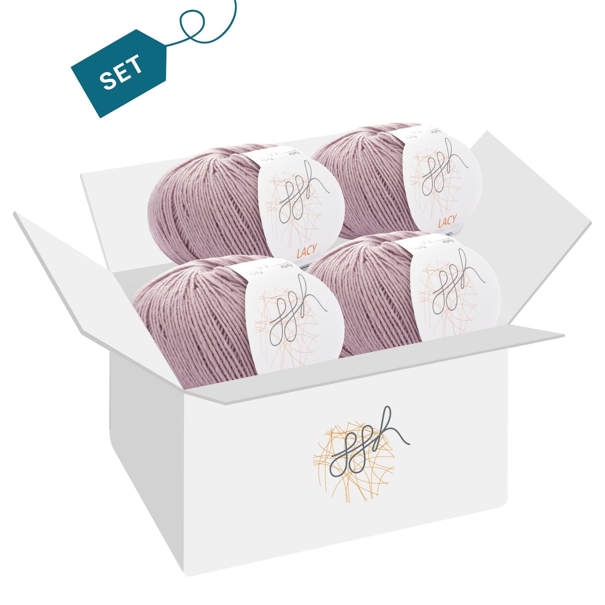 ggh Lacy | Set mit 4 x 25g (insg. 100g) - 002 - Rosa - Handarbeiten - 5