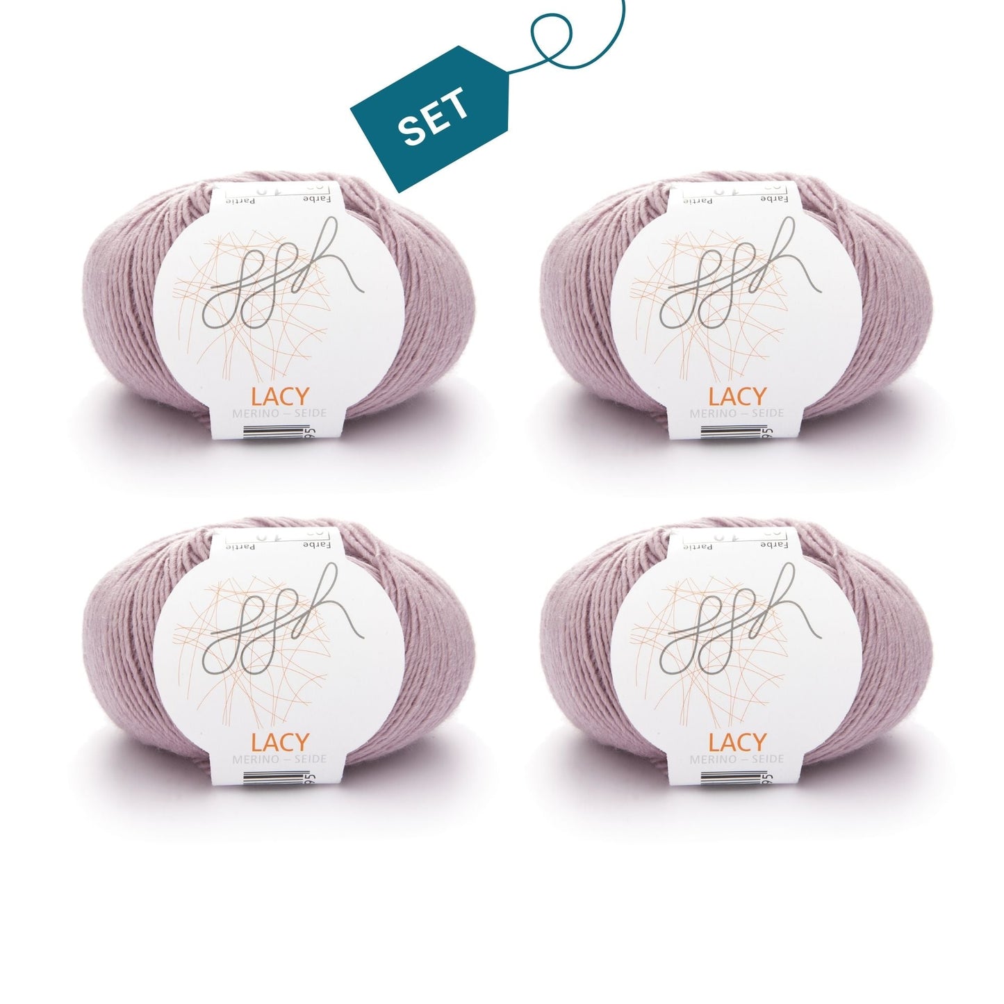 ggh Lacy | Set mit 4 x 25g (insg. 100g) - 002 - Rosa - Handarbeiten - 7