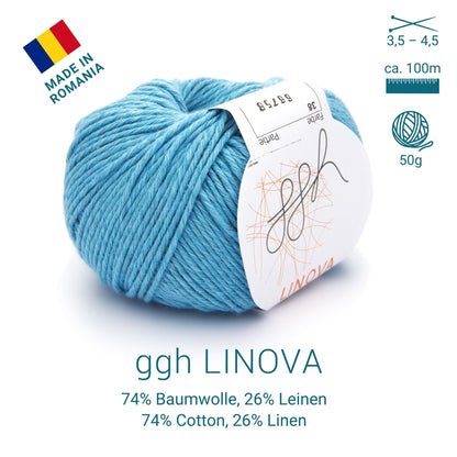 ggh Linova | 100% Baumwolle | 100m/50g | 038 - Aqua - Handarbeiten - 3