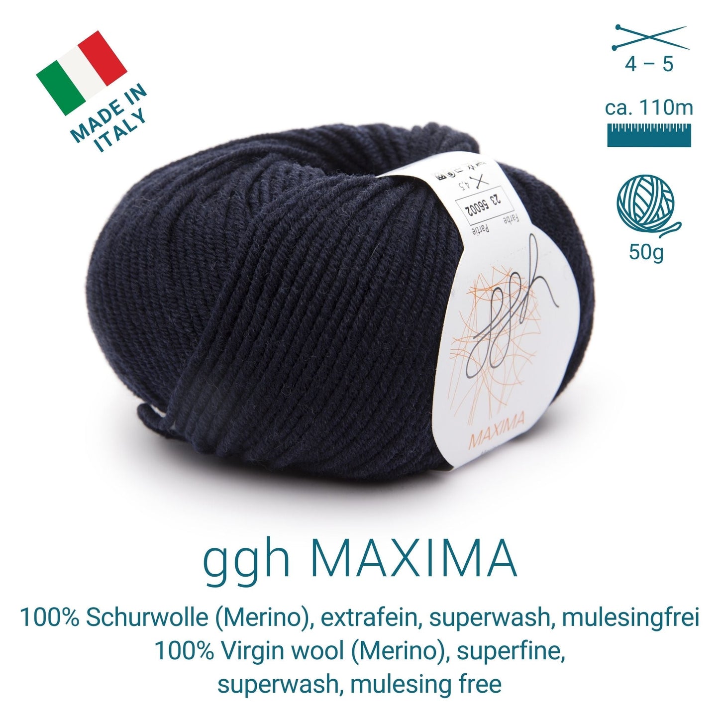 ggh Maxima Box | 300g Set (6x50g) – 023 – Marine - Strickwolle - Handarbeiten - 5