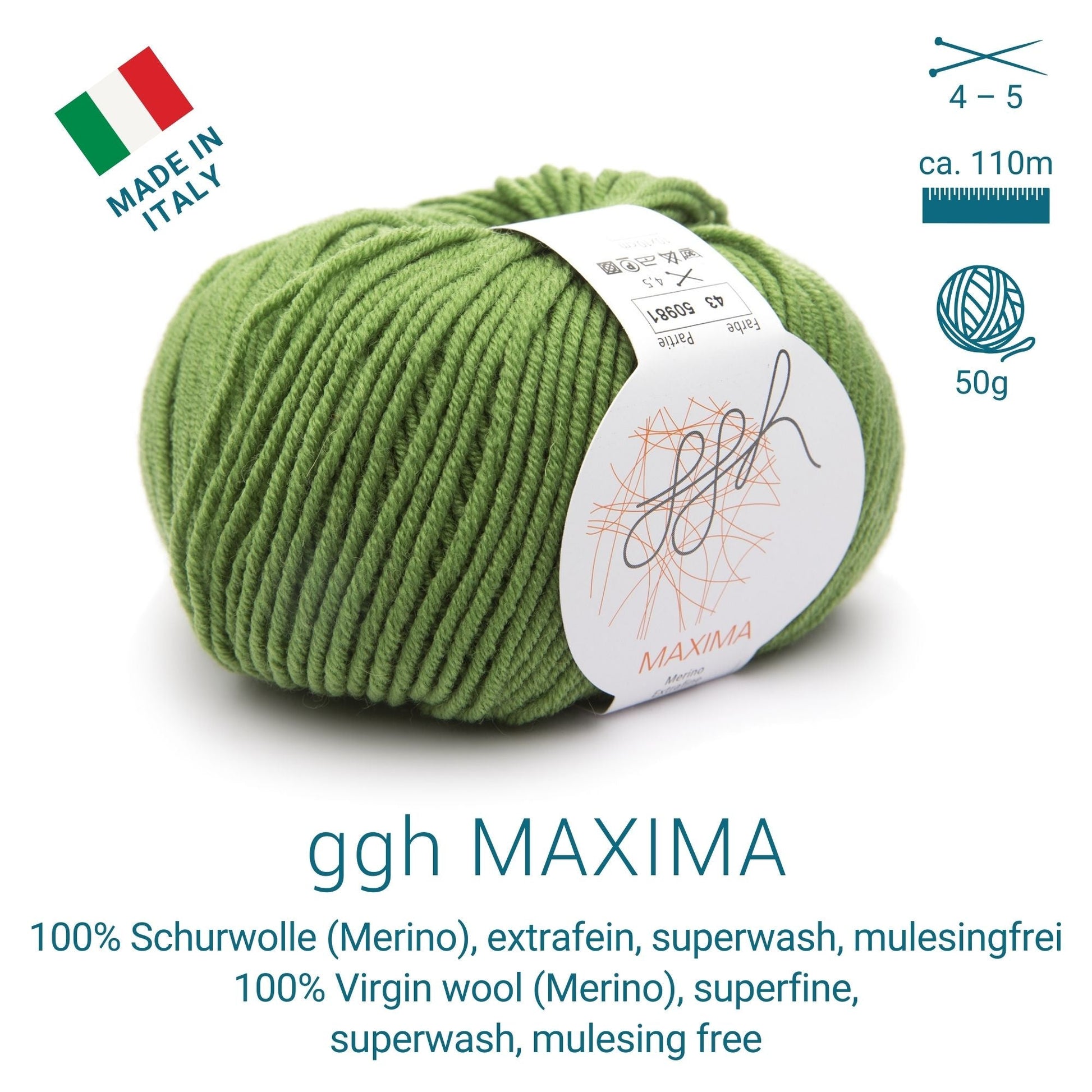 ggh Maxima Box | 300g Set (6x50g) – 043 – Grün - Strickwolle - Handarbeiten - 3