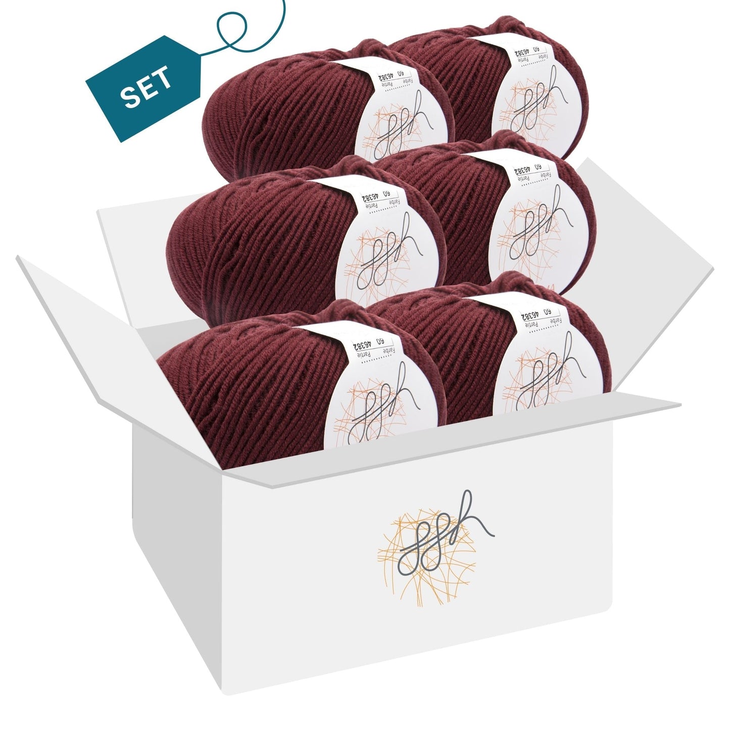 ggh Maxima Box | 300g Set (6x50g) – 060 – Ochsenblut - Strickwolle - Handarbeiten - 5