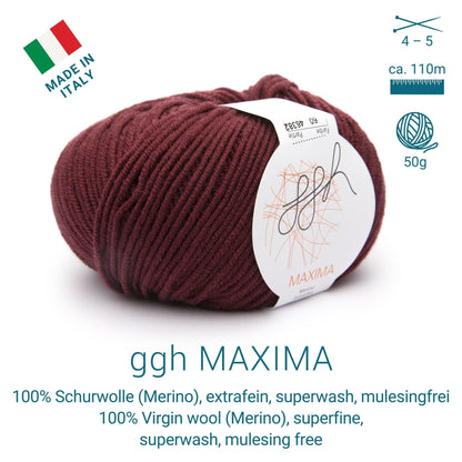 ggh Maxima Box | 300g Set (6x50g) – 060 – Ochsenblut - Strickwolle - Handarbeiten - 3