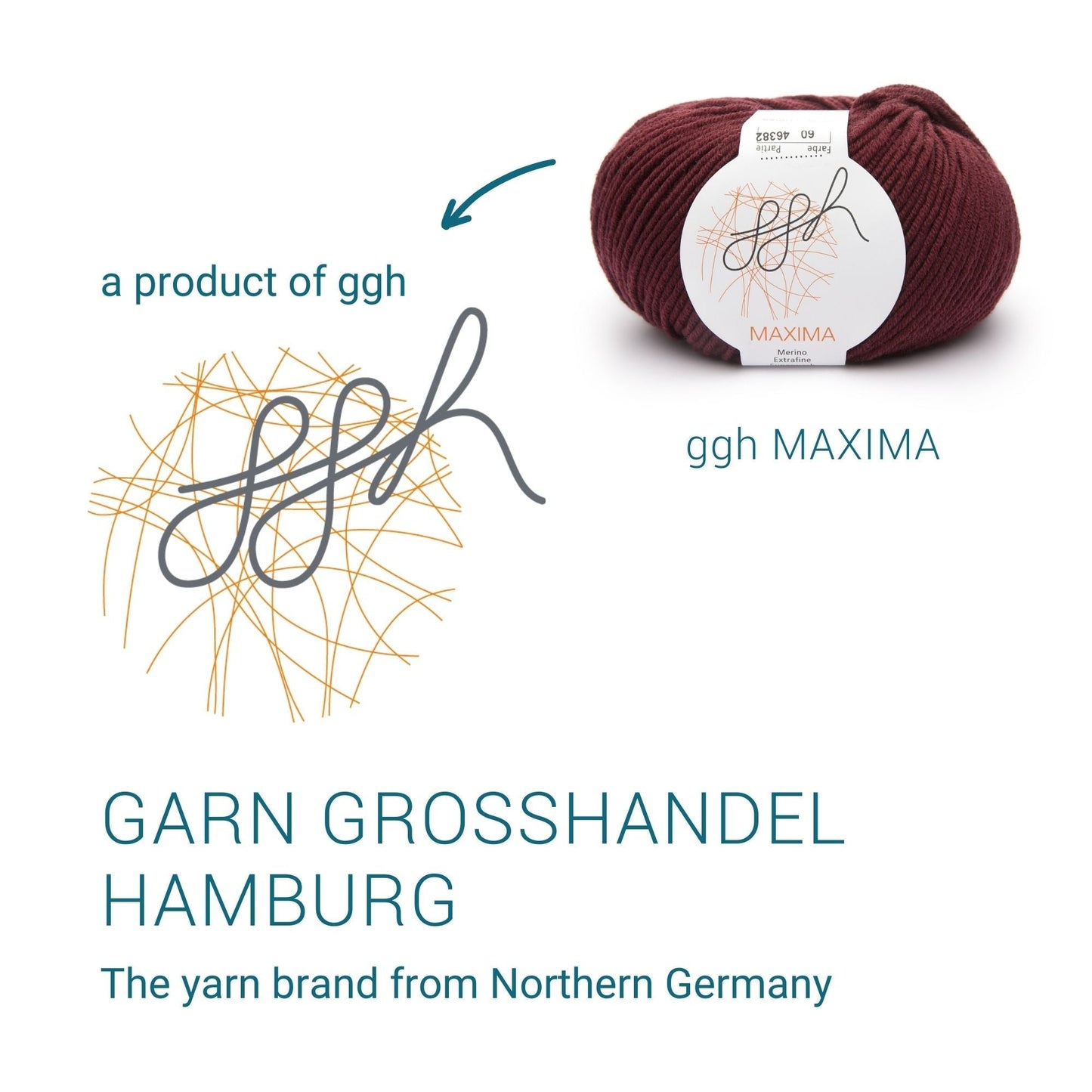 ggh Maxima Box | 300g Set (6x50g) – 060 – Ochsenblut - Strickwolle - Handarbeiten - 6