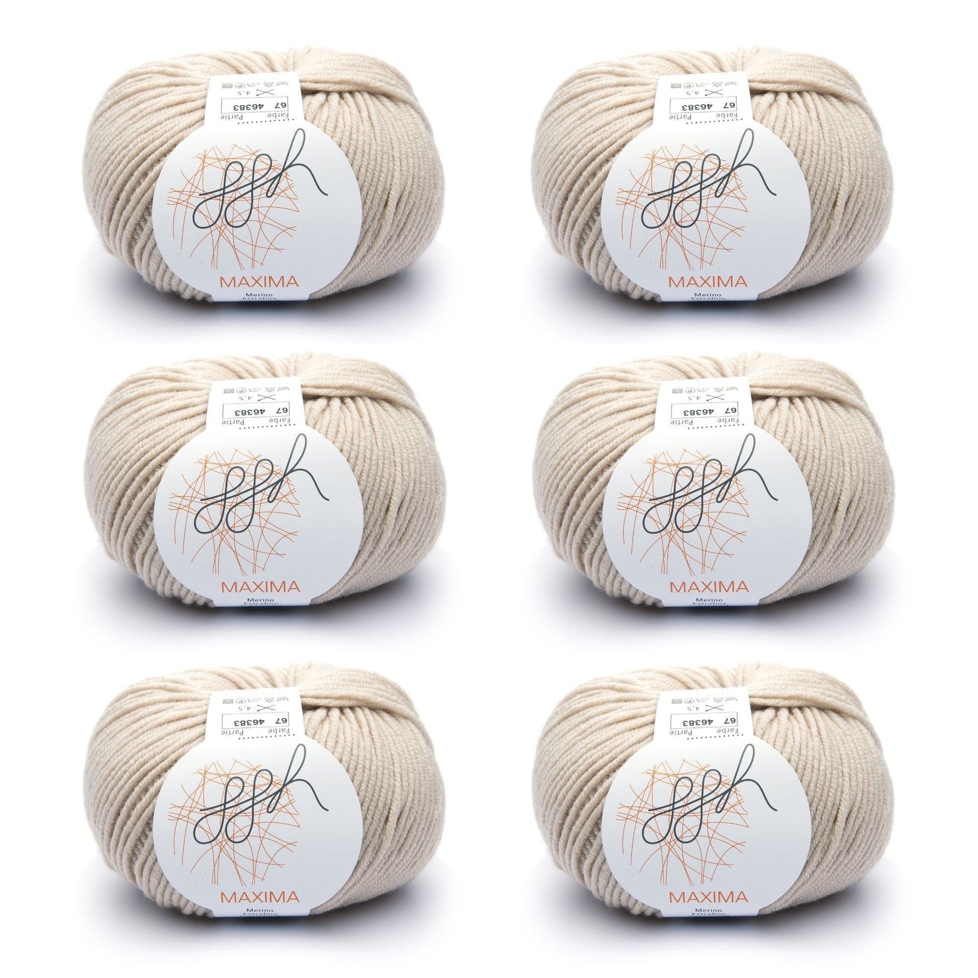 ggh Maxima Box | 300g Set (6x50g) – 067 – Angorakanin - Strickwolle - Handarbeiten - 1