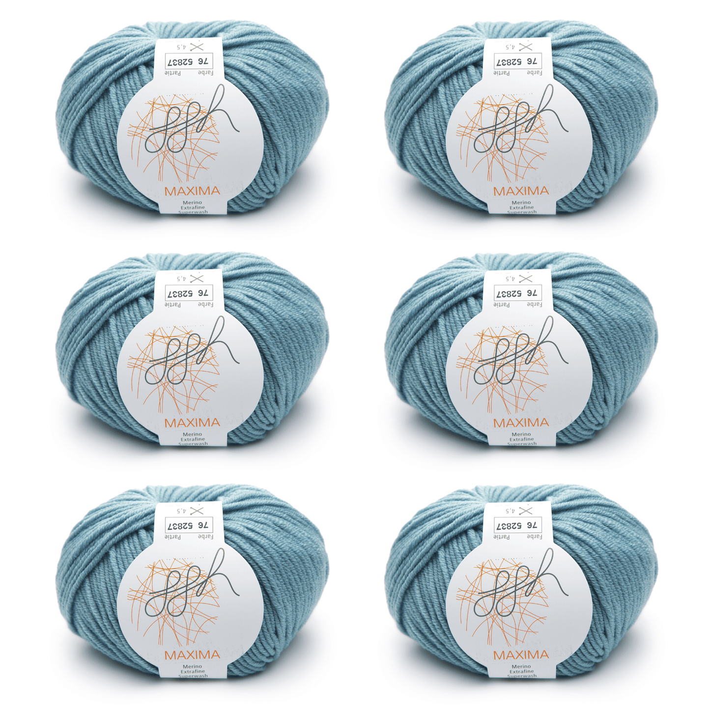 ggh Maxima Box | 300g Set (6x50g) – 076 – Arktisblau - Strickwolle - Handarbeiten - 1