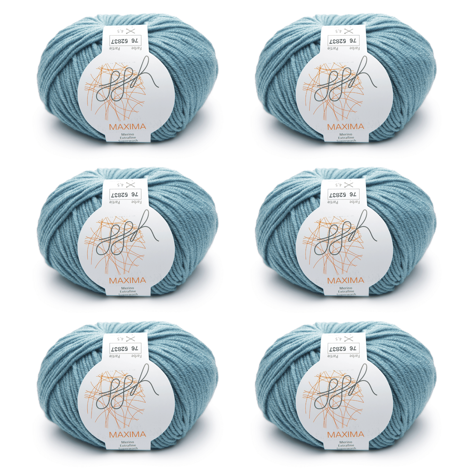 ggh Maxima Box | 300g Set (6x50g) – 076 – Arktisblau - Strickwolle - Handarbeiten - 1