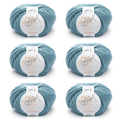 ggh Maxima Box | 300g Set (6x50g) – 076 – Arktisblau - Strickwolle - Handarbeiten - 1