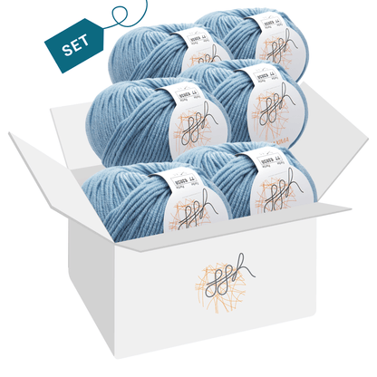 ggh Maxima Box | 300g Set (6x50g) – 077 – Hellblau - Strickwolle - Handarbeiten - 5