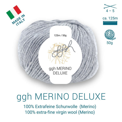 ggh Merino Deluxe - 300g Set (6x50g) - 005 - Grau - Strickwolle - Handarbeiten - 5