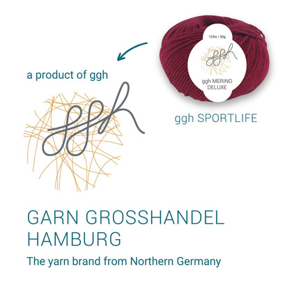 ggh Merino Deluxe - 300g Set (6x50g) - 010 - Bordeauxrot - Strickwolle - Handarbeiten - 6