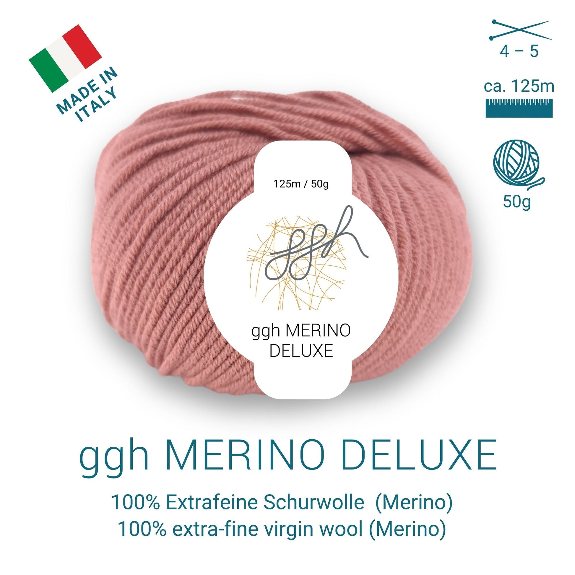 ggh Merino Deluxe - 300g Set (6x50g) - 013 - Rosenholz - Strickwolle - Handarbeiten - 5