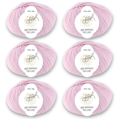 ggh Merino Deluxe - 300g Set (6x50g) - 015 - Zartrosa - Strickwolle - Handarbeiten - 1