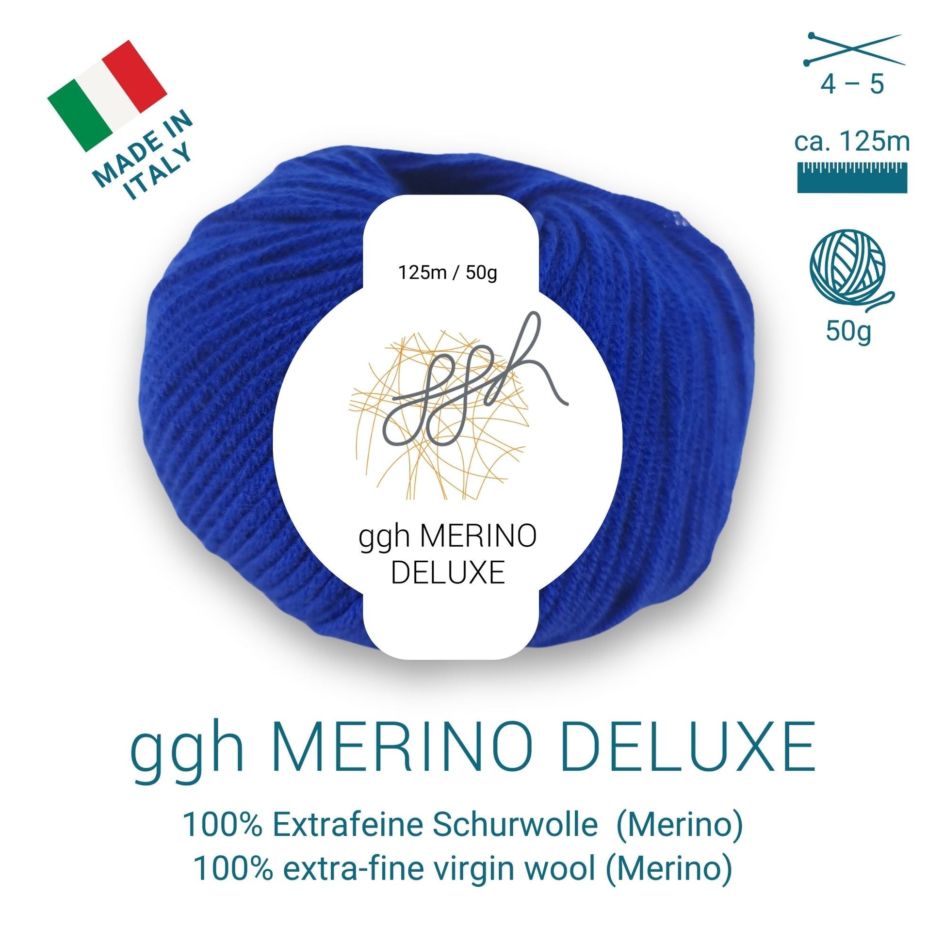 ggh Merino Deluxe - 300g Set (6x50g) - 022 - Dunkelblau - Strickwolle - Handarbeiten - 3