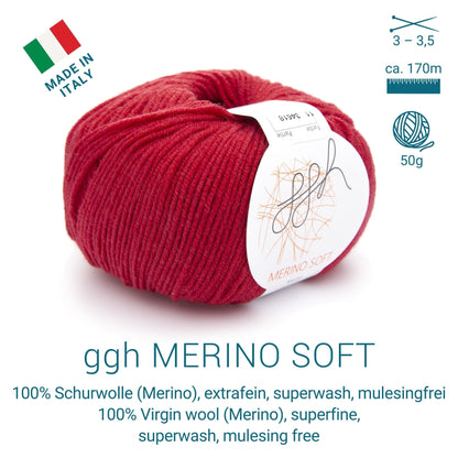 ggh Merino Soft | Merinowolle | 170m/50g | 011 - Rot - Handarbeiten - 2