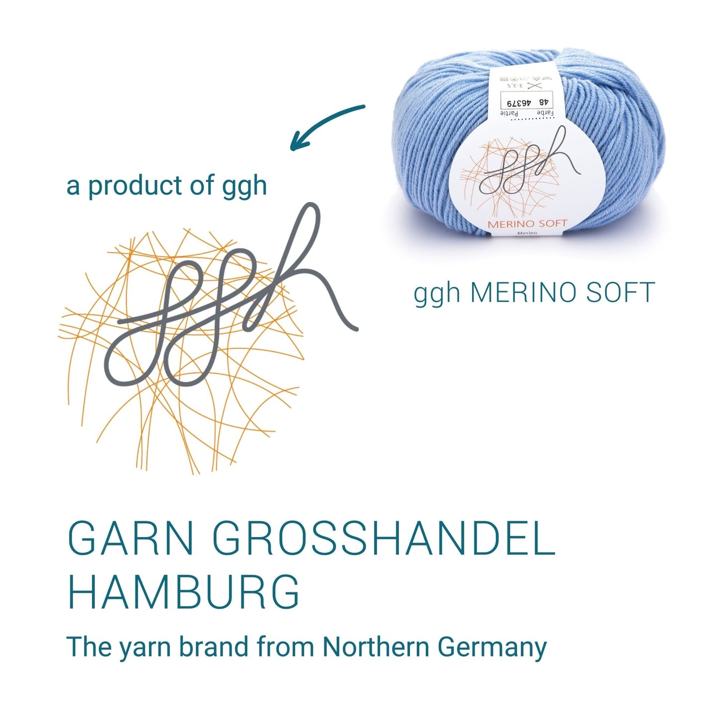 ggh Merino Soft | Merinowolle | 170m/50g | 048 - Himmelblau - Handarbeiten - 5