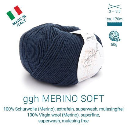 ggh Merino Soft | Merinowolle | 170m/50g | 114 - Entenblau - Handarbeiten - 2