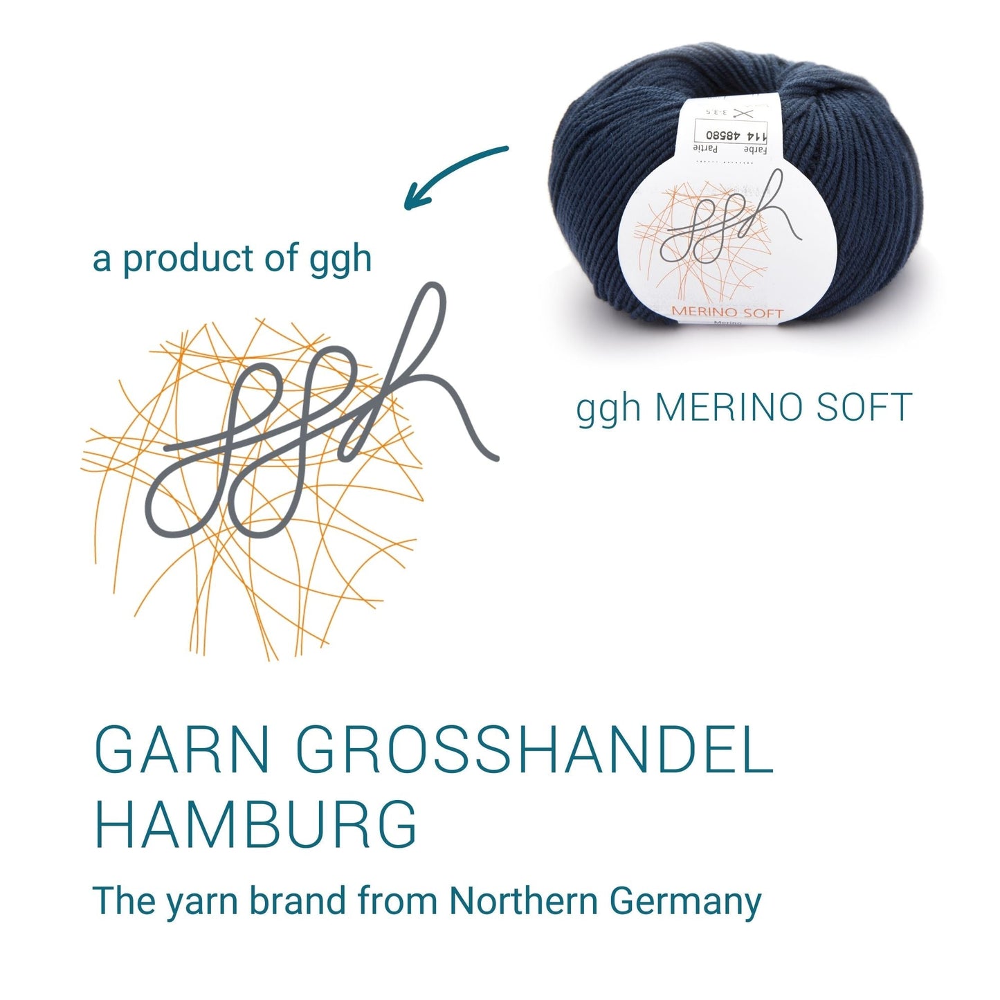 ggh Merino Soft | Merinowolle | 170m/50g | 114 - Entenblau - Handarbeiten - 5