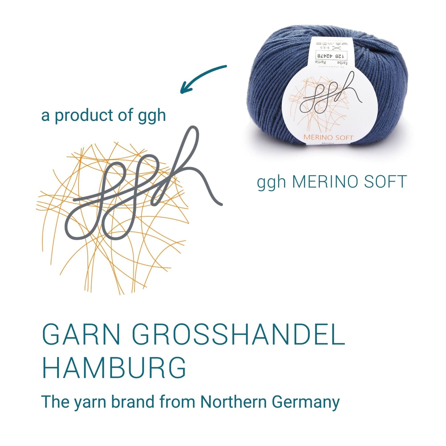 ggh Merino Soft | Merinowolle | 170m/50g | 128 - Ozeanblau - Handarbeiten - 5