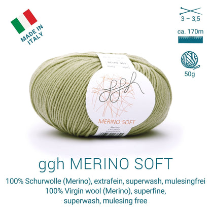 ggh Merino Soft | Merinowolle | 170m/50g | 135 - Helles Khaki - Handarbeiten - 2