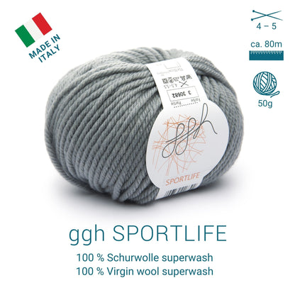 ggh Sportlife Box | Set mit 300g (6x50g) | 003 – Stahlgrau - Strickwolle - Handarbeiten - 5