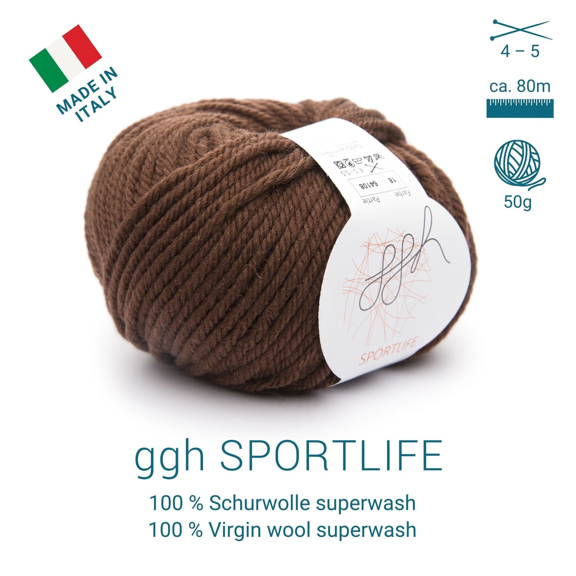 ggh Sportlife Box | Set mit 300g (6x50g) | 018 – Haselnussbraun - Strickwolle - Handarbeiten - 5