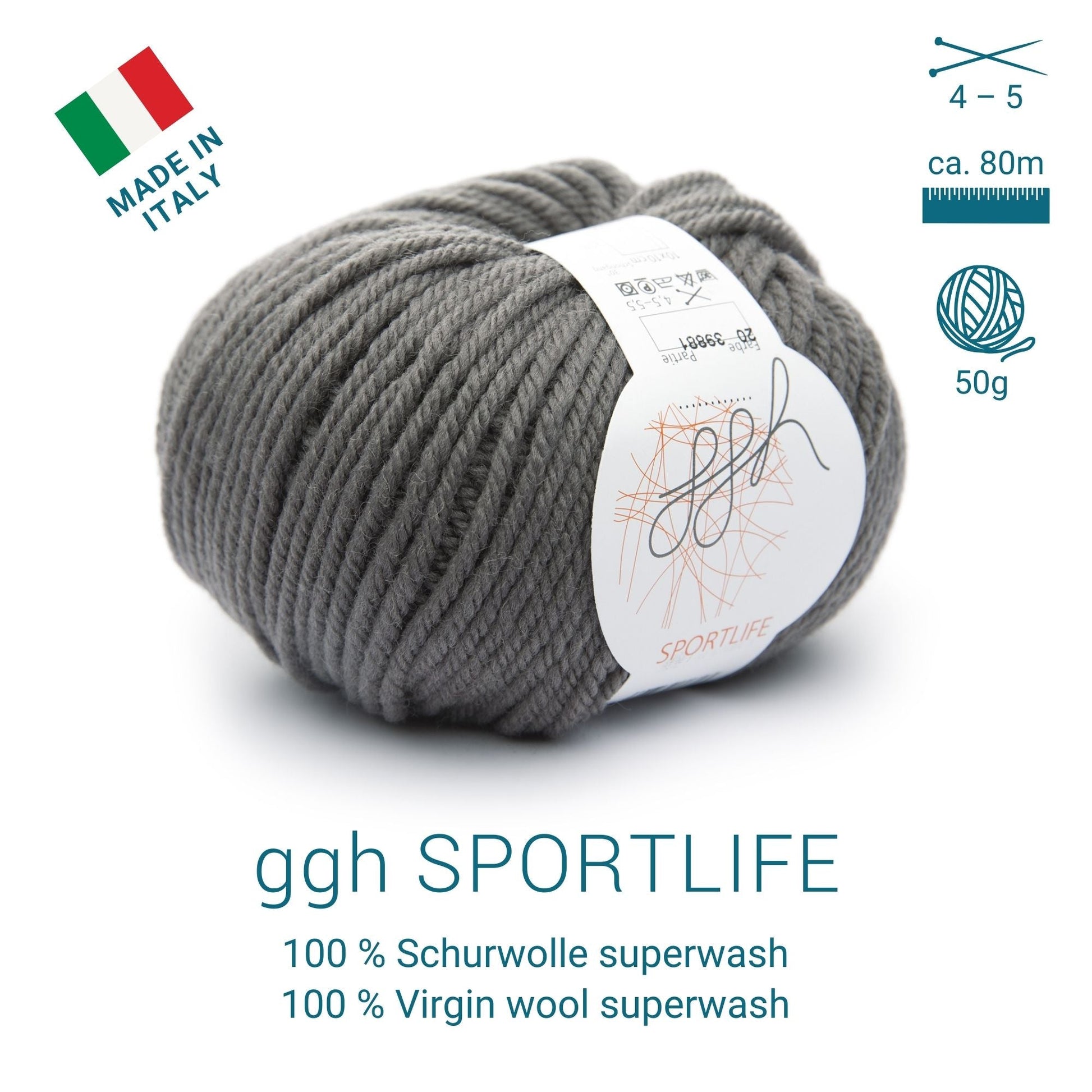 ggh Sportlife Box | Set mit 300g (6x50g) | 020 – Walnussgrau - Strickwolle - Handarbeiten - 5