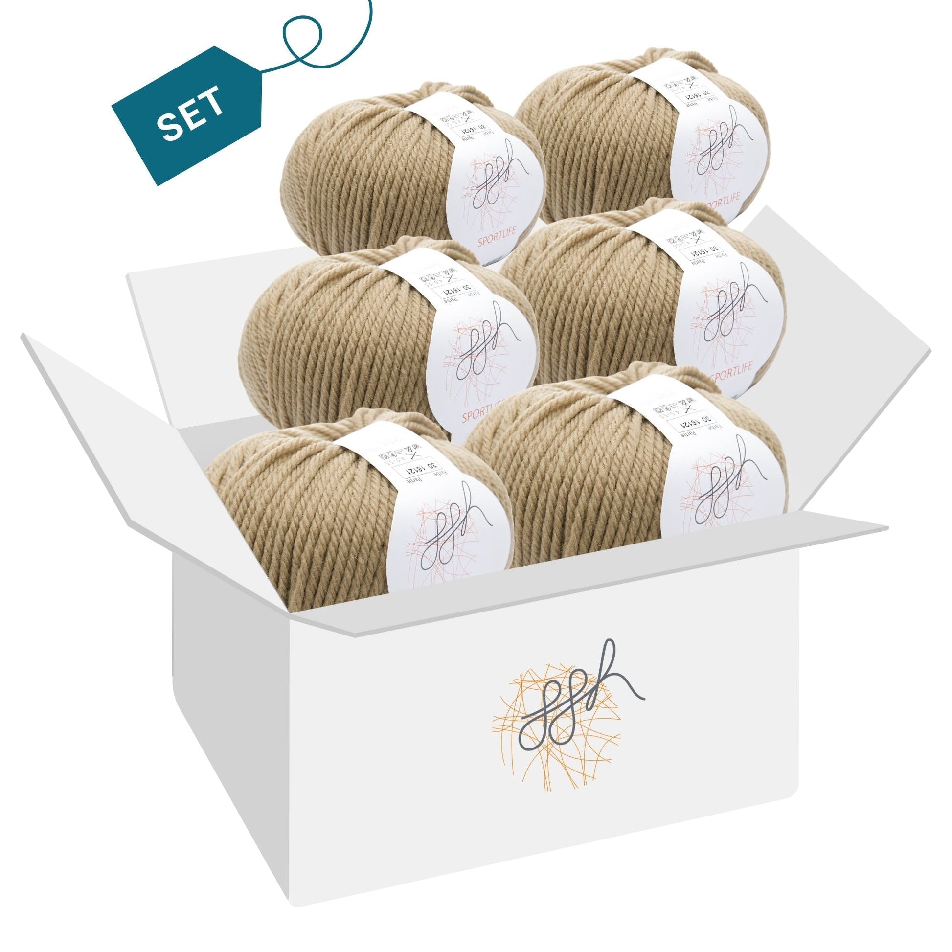 ggh Sportlife Box | Set mit 300g (6x50g) | 030 – Zimtzucker - Strickwolle - Handarbeiten - 4