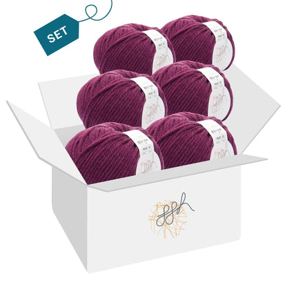 ggh Sportlife Box | Set mit 300g (6x50g) | 032 – Granatrot - Strickwolle - Handarbeiten - 4