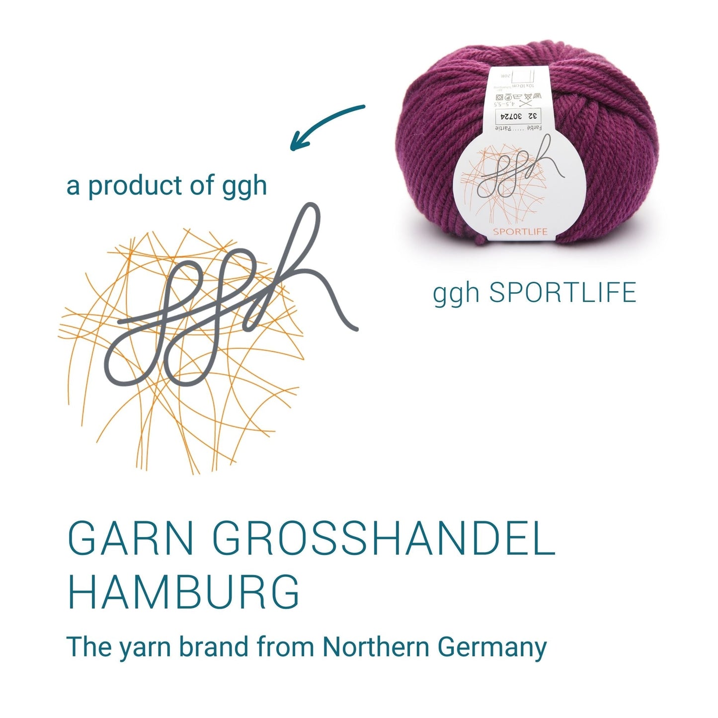 ggh Sportlife Box | Set mit 300g (6x50g) | 032 – Granatrot - Strickwolle - Handarbeiten - 6