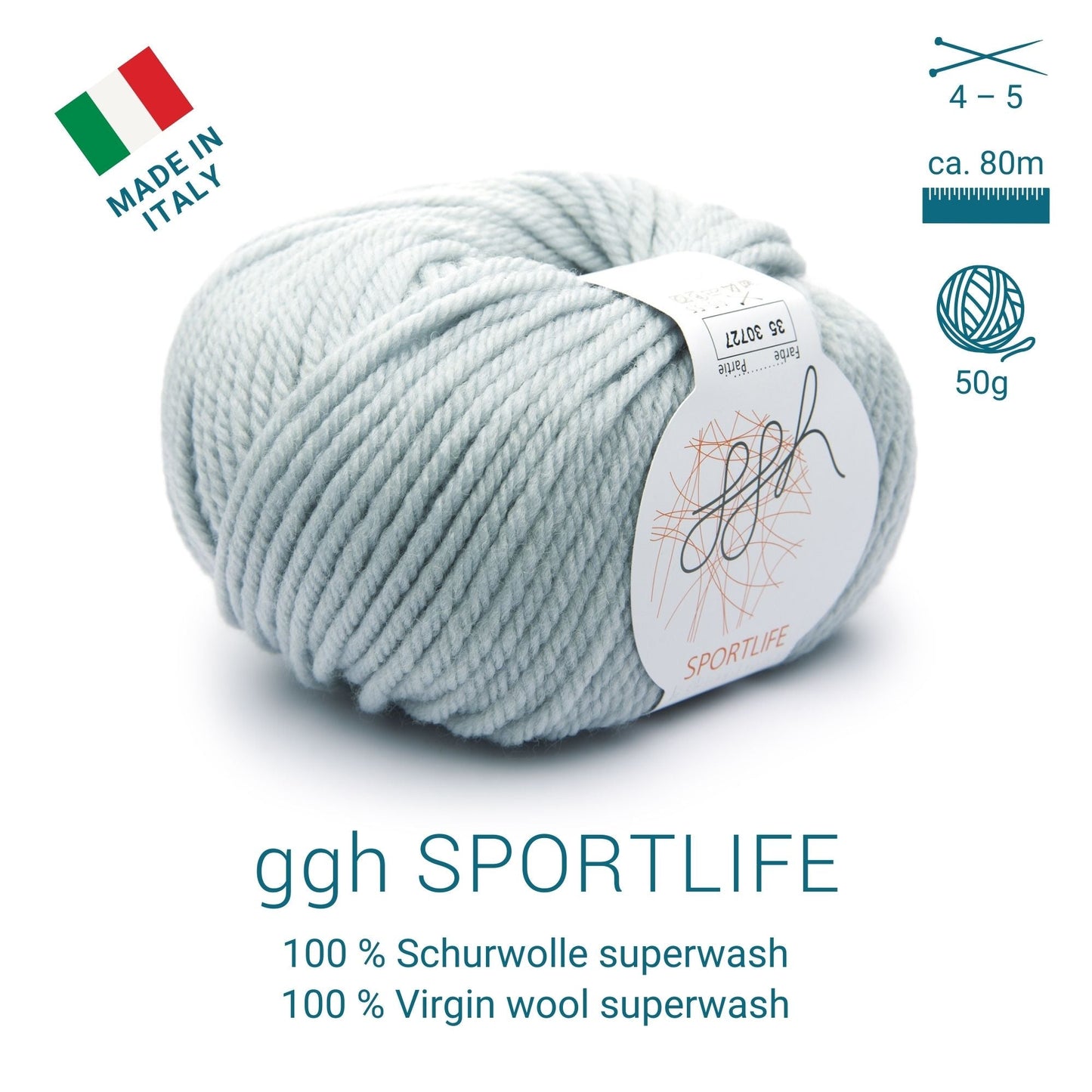 ggh Sportlife Box | Set mit 300g (6x50g) | 035 – Eisgrau - Strickwolle - Handarbeiten - 5