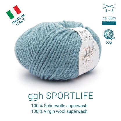 ggh Sportlife Box | Set mit 300g (6x50g) | 044 – Arktisblau - Strickwolle - Handarbeiten - 5