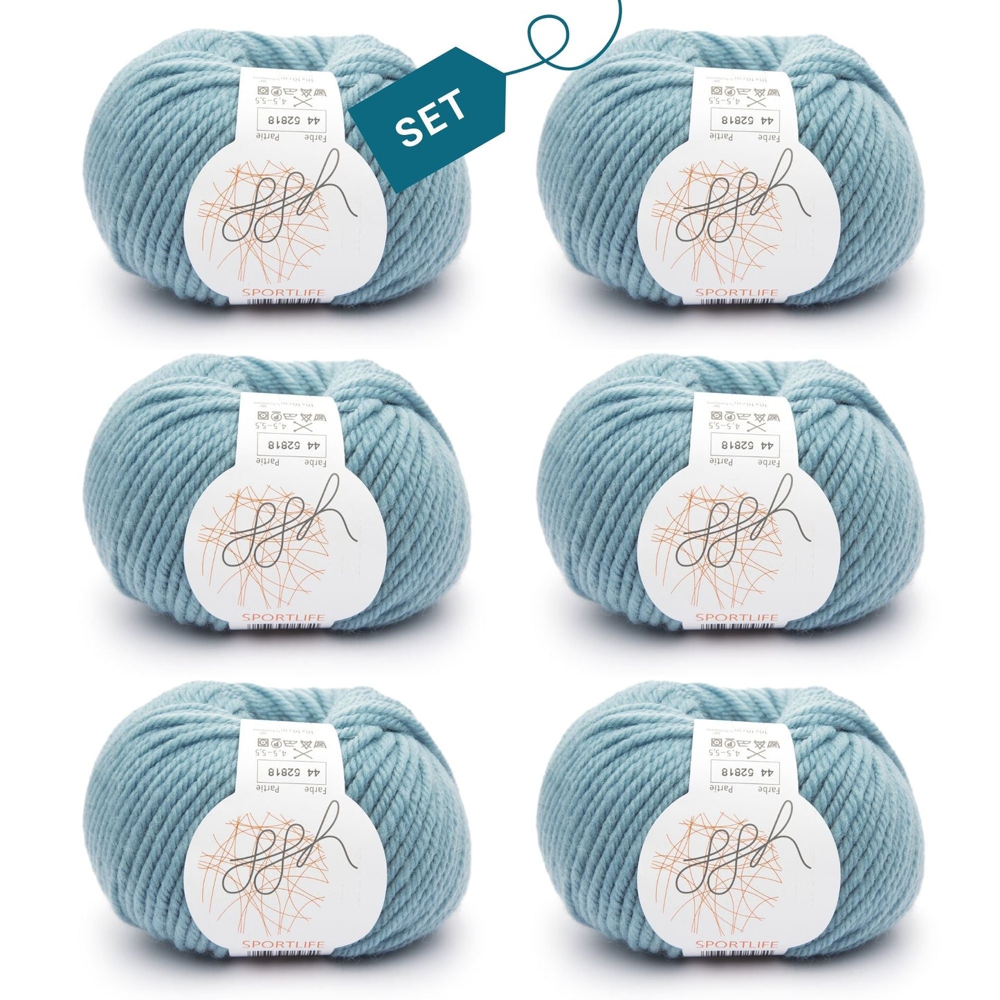 ggh Sportlife Box | Set mit 300g (6x50g) | 044 – Arktisblau - Strickwolle - Handarbeiten - 7