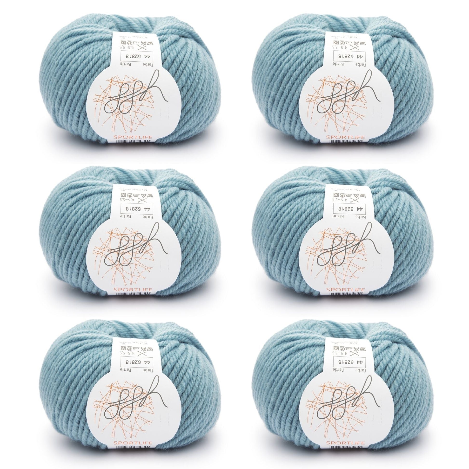 ggh Sportlife Box | Set mit 300g (6x50g) | 044 – Arktisblau - Strickwolle - Handarbeiten - 1