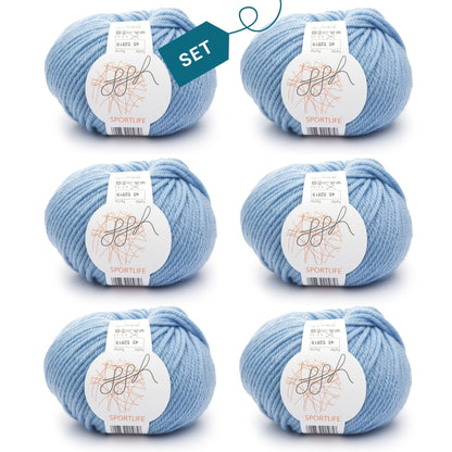 ggh Sportlife Box | Set mit 300g (6x50g) | 045 – Hellblau - Strickwolle - Handarbeiten - 7