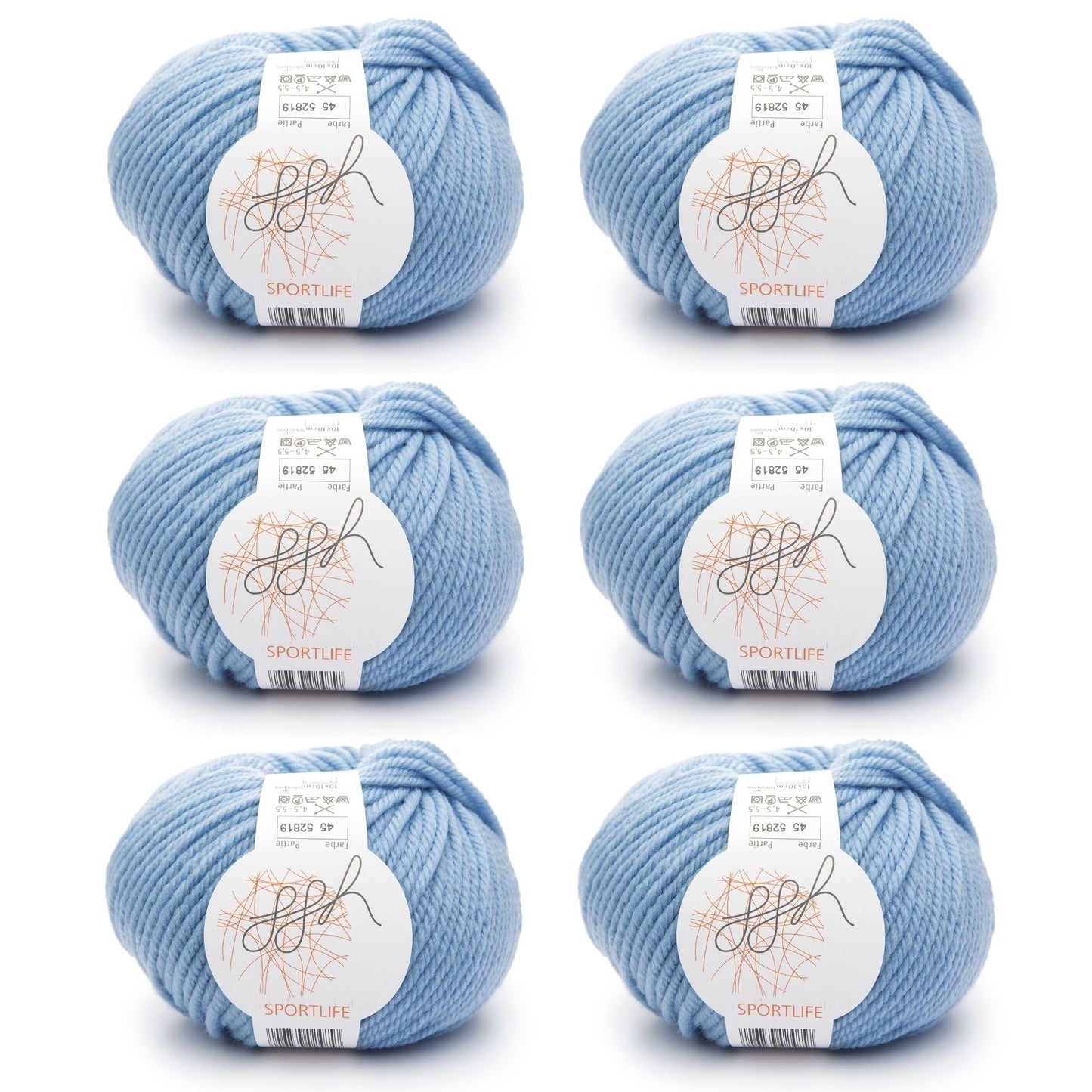 ggh Sportlife Box | Set mit 300g (6x50g) | 045 – Hellblau - Strickwolle - Handarbeiten - 1