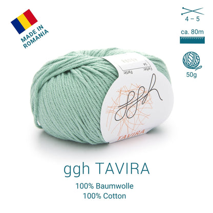 ggh Tavira | 100% Baumwolle | 80m/50g | 034 - Blassgrün - Handarbeiten - 3